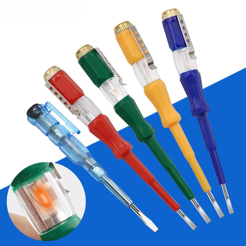 Brass Cap Voltage Tester, Flathead Screwdriver Test Pen, Contact-Type Voltage Tester, Portable Circuit Detection Pen