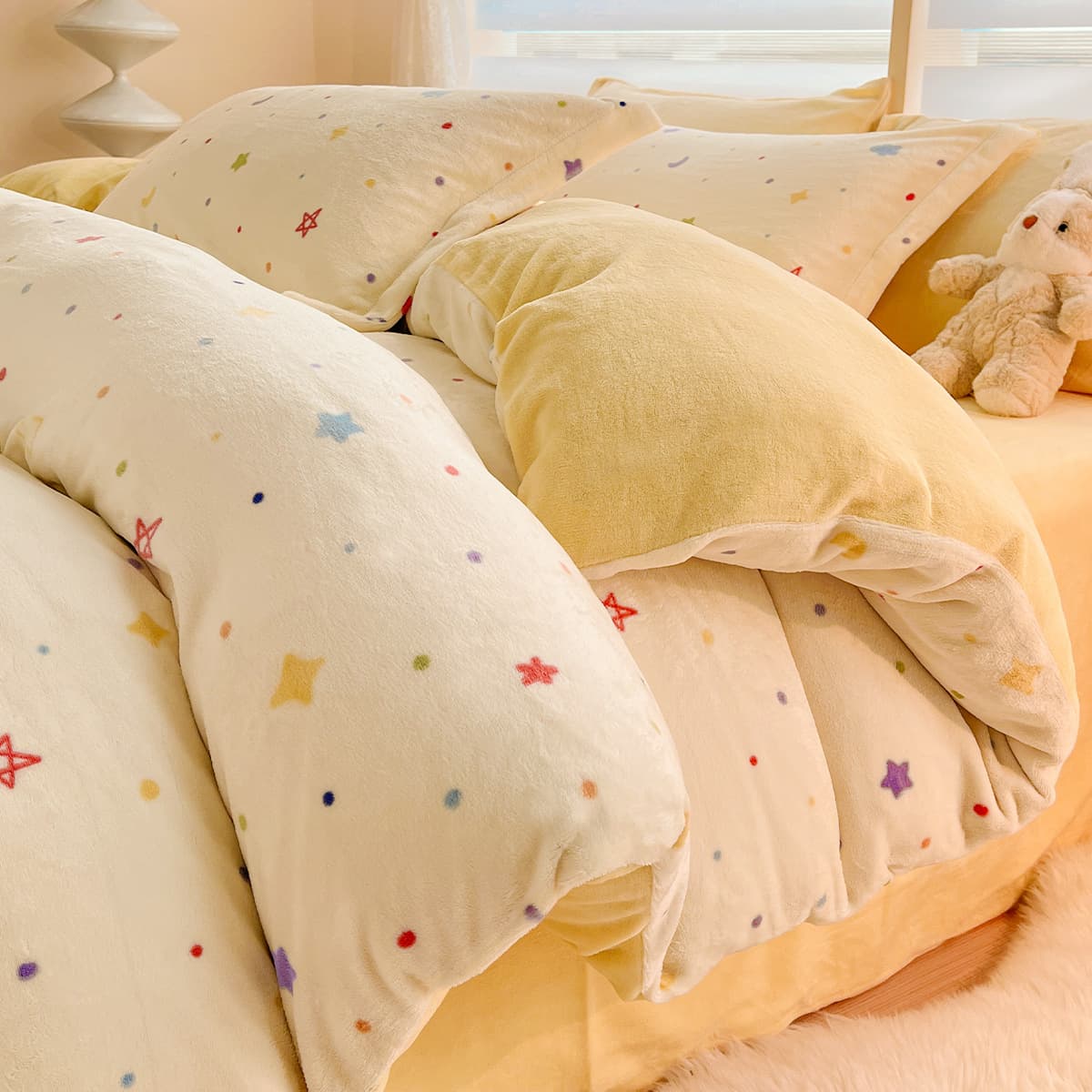 Autumn Winter Milk Fleece Duvet Cover Single Piece Coral Double-Sided Fleece Thick Single Student Dormitory 200x230