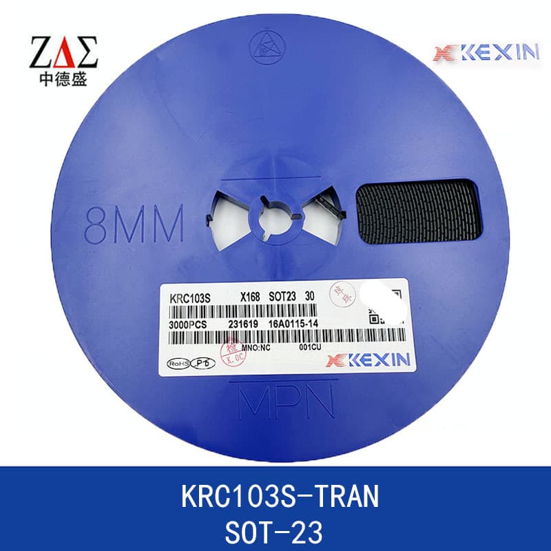 KRC103S-TRAN SOT-23 NPN pre-biased digital transistor from Kexin, available in stock.