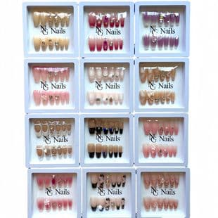 Wearable nails press-on nail tips premium summer removable fake nails cat eye nail tips