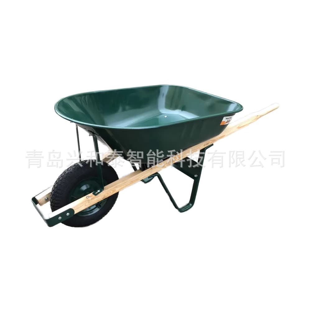 Manufacturer Produces and Exports Wooden Handle Trolley 100L Large Capacity Garden Bucket Truck Single Wheel Hand Push Dump Truck