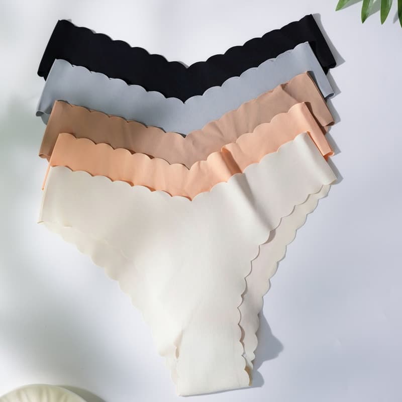 Cross-border Hot Selling Solid Color Ice Silk Seamless Sexy Thong Women Quick Dry Breathable One-piece Comfortable Factory Wholesale