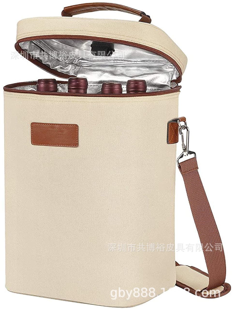 Custom Oxford Fabric Waterproof Insulated Bag 4-Pack Wine Cooler Bag Food Fresh-Keeping Bag Aluminum Foil Wine Insulation Bag