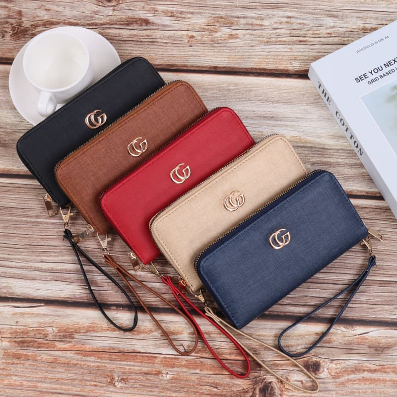 2024 Women's Clutch Wallet Double C Fine Pattern Large Capacity High-End Feel Can Design Logo Fashion Street Snap Personality