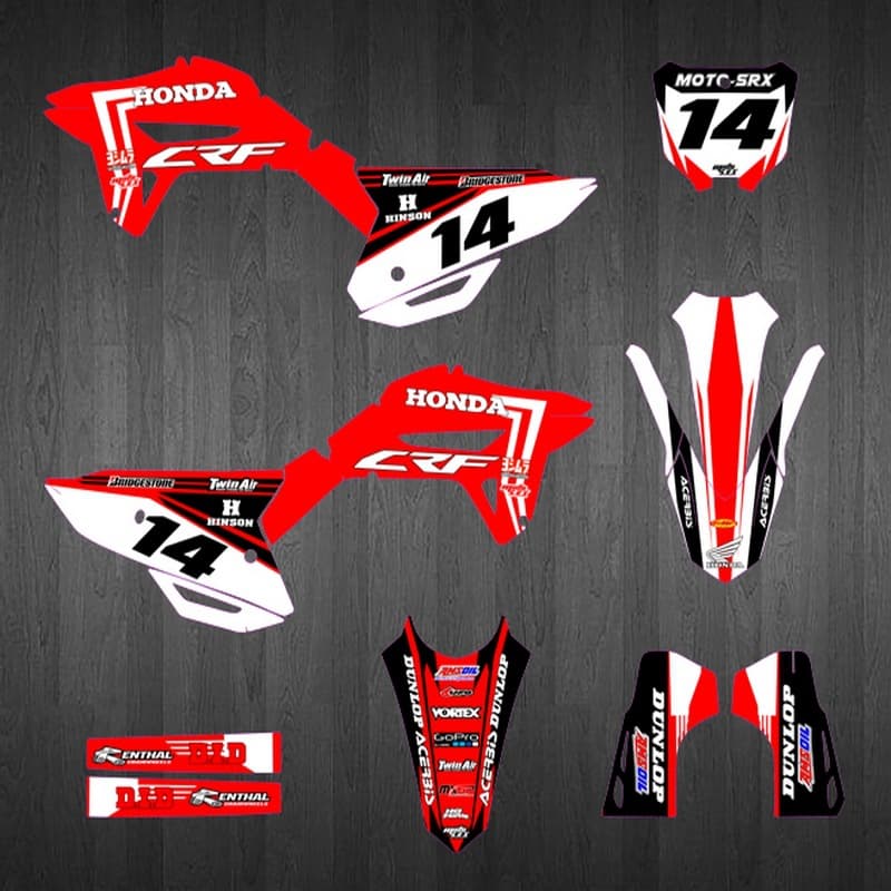 Dirt Bike Sticker Kit for HONDA 21-23 CRF450R 22-24 CRF250R Decal RK