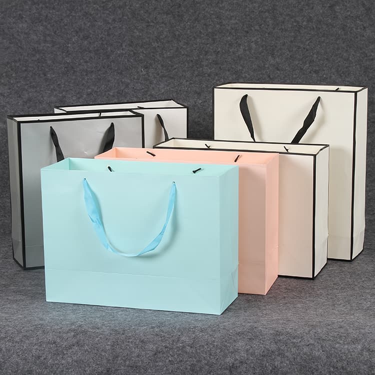 Customized Logo Wine Gifts Cosmetics Face Masks Clothing Store Shoe Store Tote Bags Shopping Bags Packaging Pink Paper