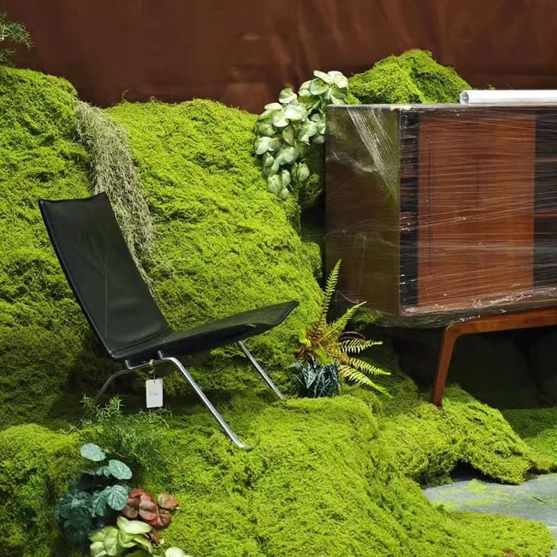 High Realism Moss Turf with Brown Fibers Two-color Factory Wholesale Landscape Decoration Moss