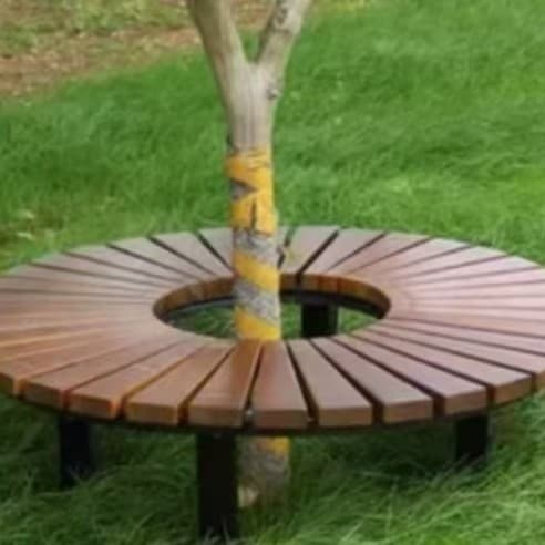 Tree Surround Bench Outdoor Tree Bench Kindergarten Tree Surround Seat Garden Round Tree Pool Stool Solid Wood Tree Surround Chair