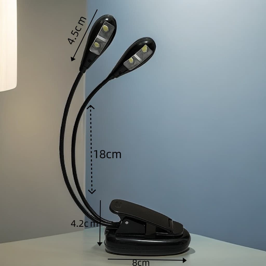 Music Stand Light, Sheet Music Light, Book Clip Light, Double-Rod Small Desk Lamp, Reading Light, Piano Score Night Light, Eye Protection Light