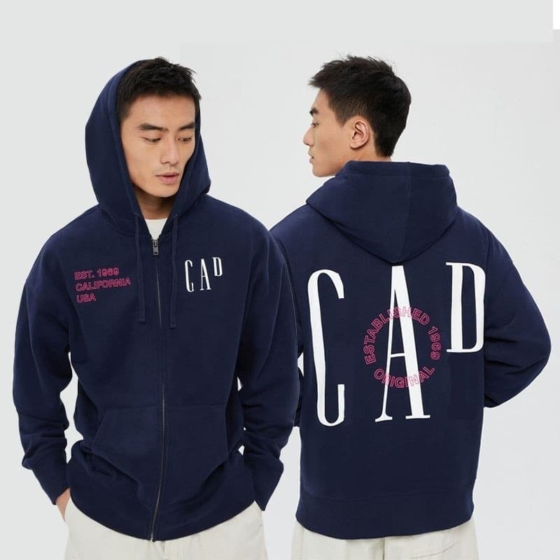 350 Grams of Chinese Cotton |   Autumn and Winter Unisex Cardigan Zipper Hooded Jacket