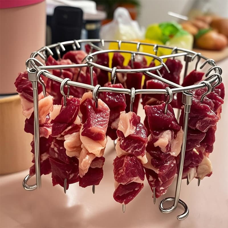 Air fryer grill rack, household oven rack, 304 stainless steel hanging oven rack, vertical barbecue rack, meat skewer rack, skewers