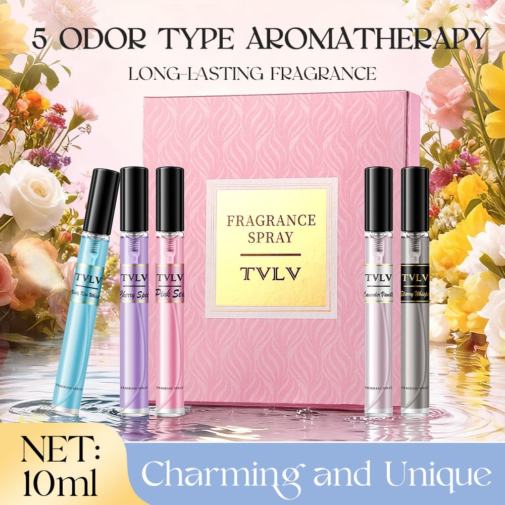 Cross-border TVLV alcohol-free perfume set, long-lasting fragrance, fresh light fragrance body spray, popular women's perfume