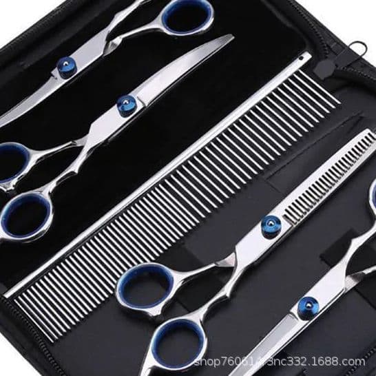 Professional Pet Grooming Scissors Set - Curved Scissors for Dog Hair Trimming, Grooming Tool for Teddy Dogs