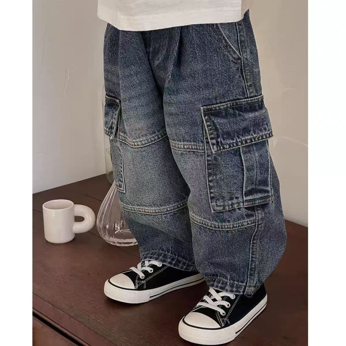2026 Spring Wholesale Trend [Cargo Jeans] Upgraded Straight Wide Leg Long Pants Loose Soft Versatile Cool