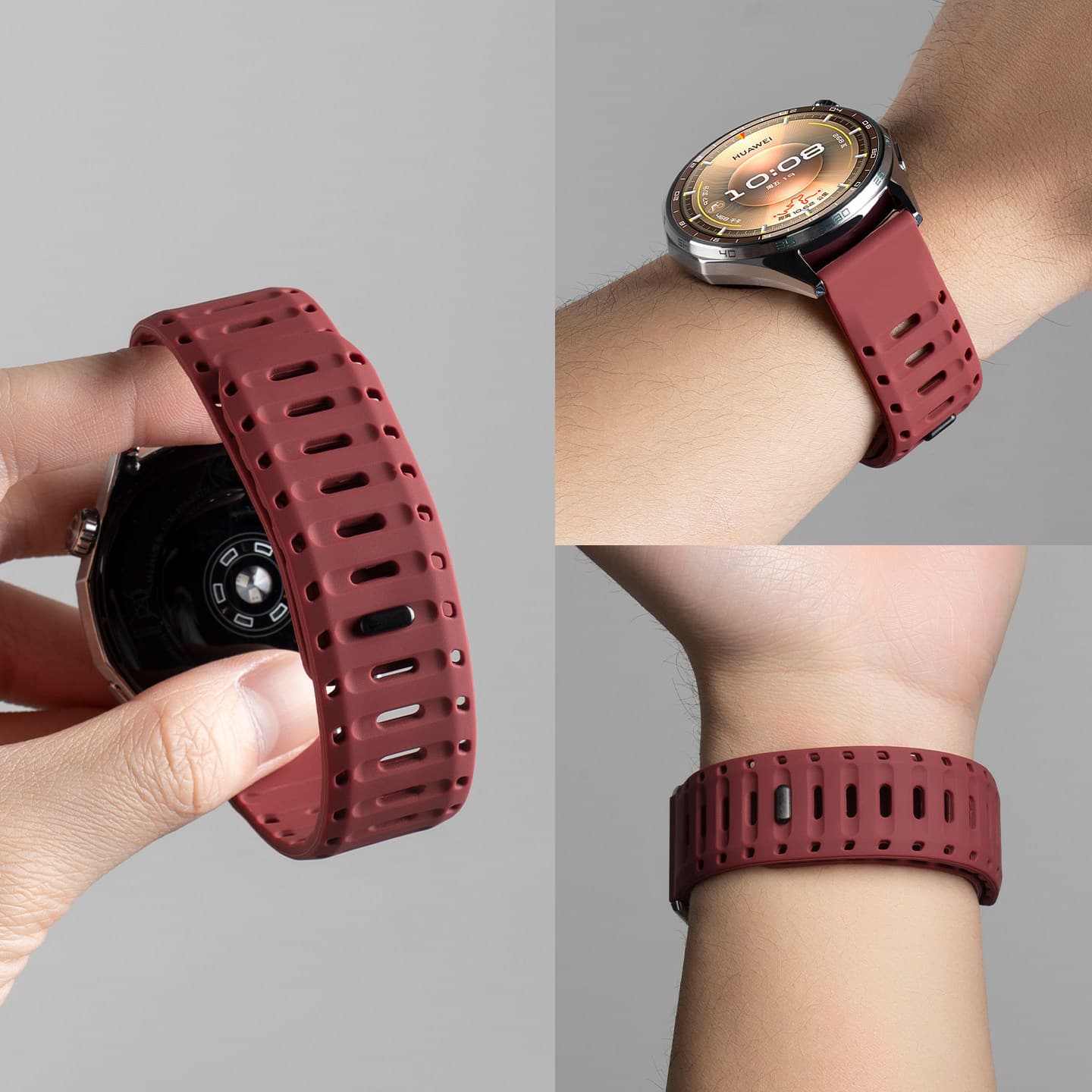 Compatible with Huawei GT6/Watch5 Strap GT4 New 3Pro Shark Magnetic Buckle Silicone Men's Breathable