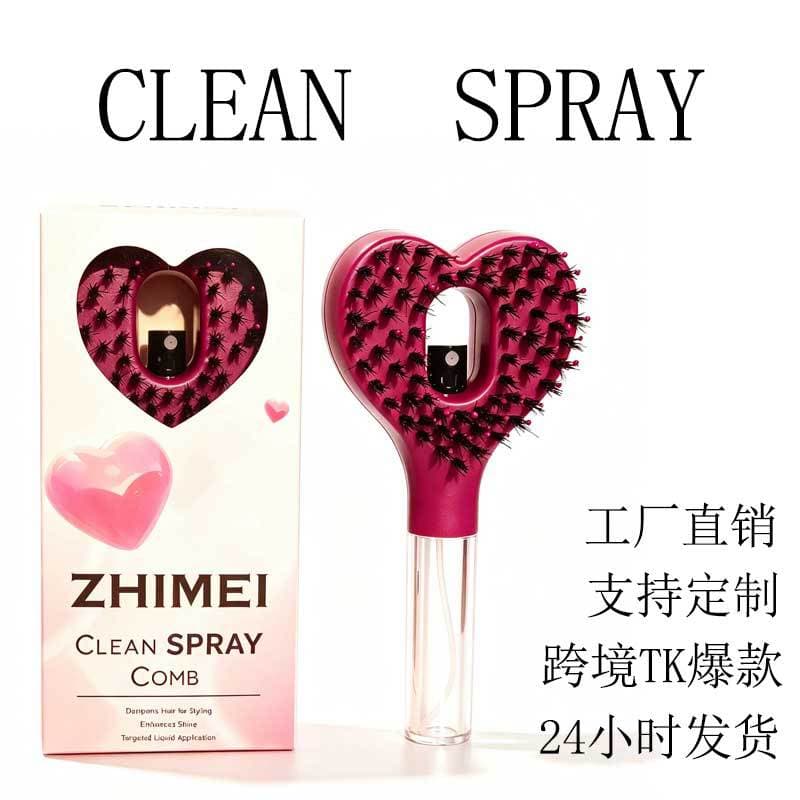 Essential Oil Spray Comb Atomizing Bristle Massage Comb for Hair Care Detangling, Export Cross-Border Hot Selling Hair Styling Brush