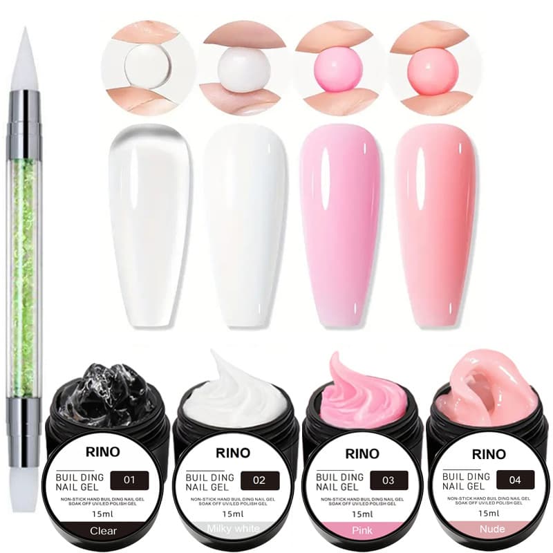 Cross-border hot selling hard style pinch solid extension gel non-stick styling DIY no-wash shaping extension gel transparent