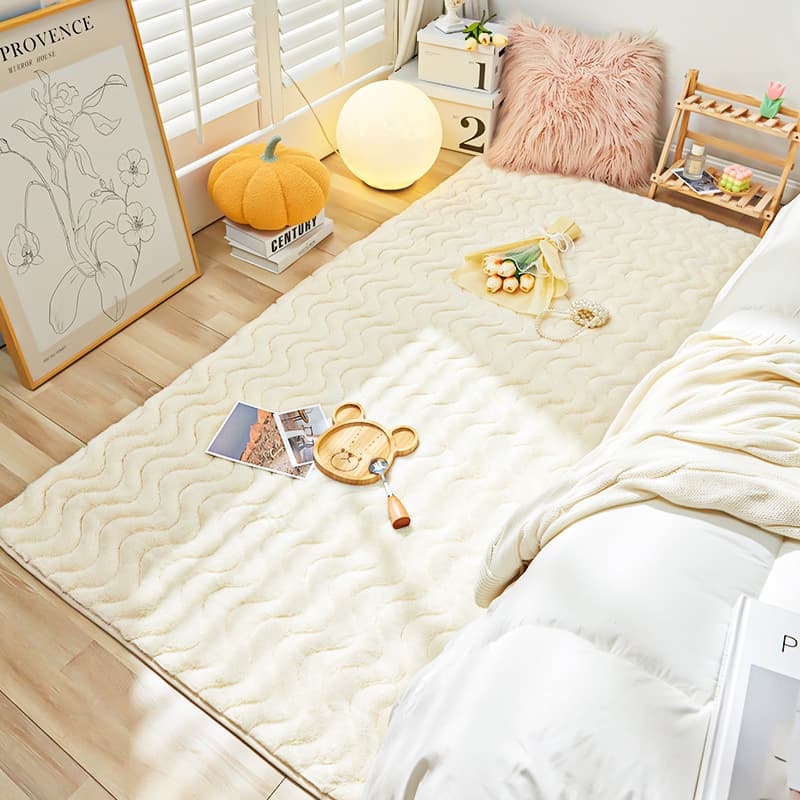 Ins style thick imitation rabbit fur carpet living room coffee table blanket plush non-slip bedroom bedside tatami floor mat