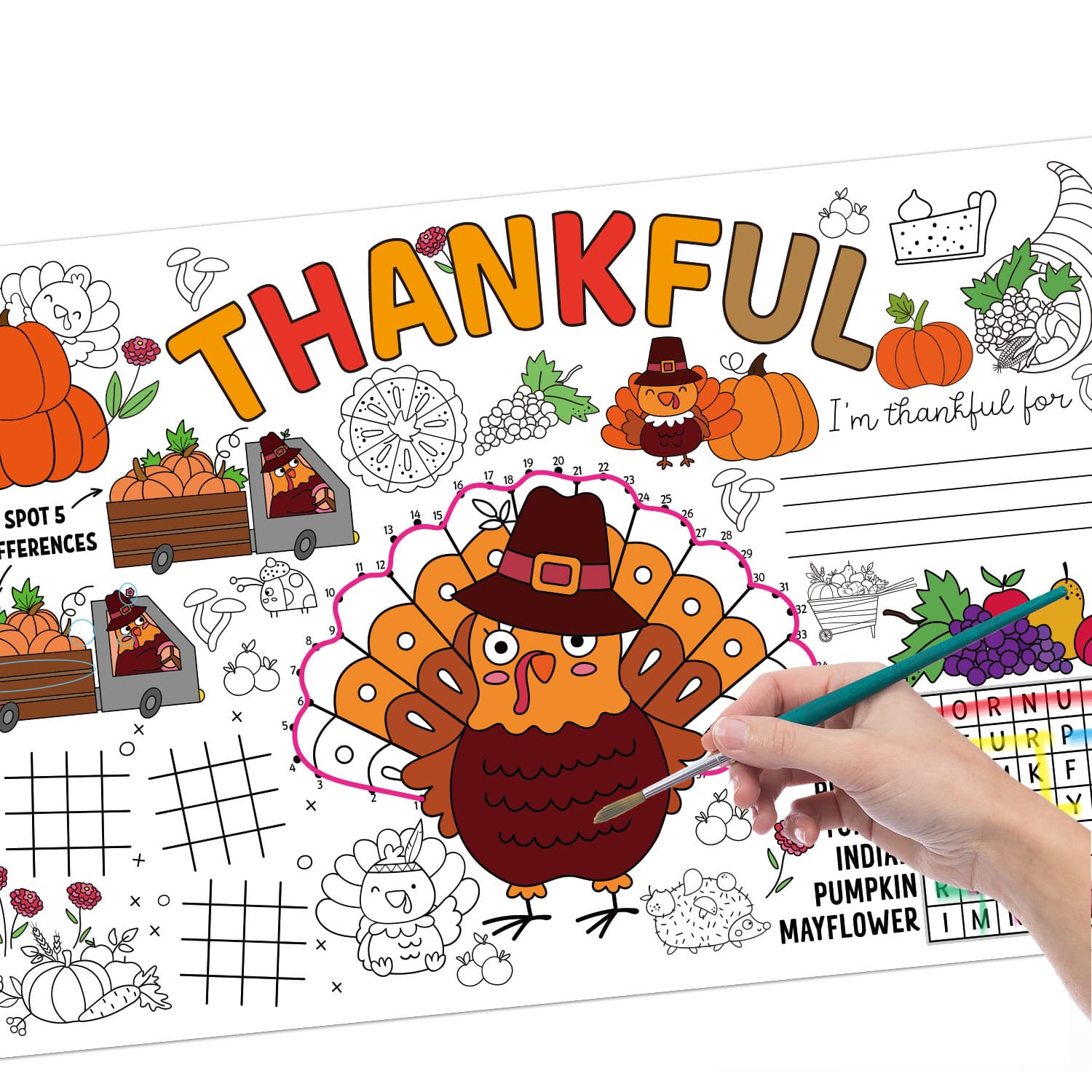 12pcs Thanksgiving Table Placemats, Disposable Paper Mats for Autumn Dining