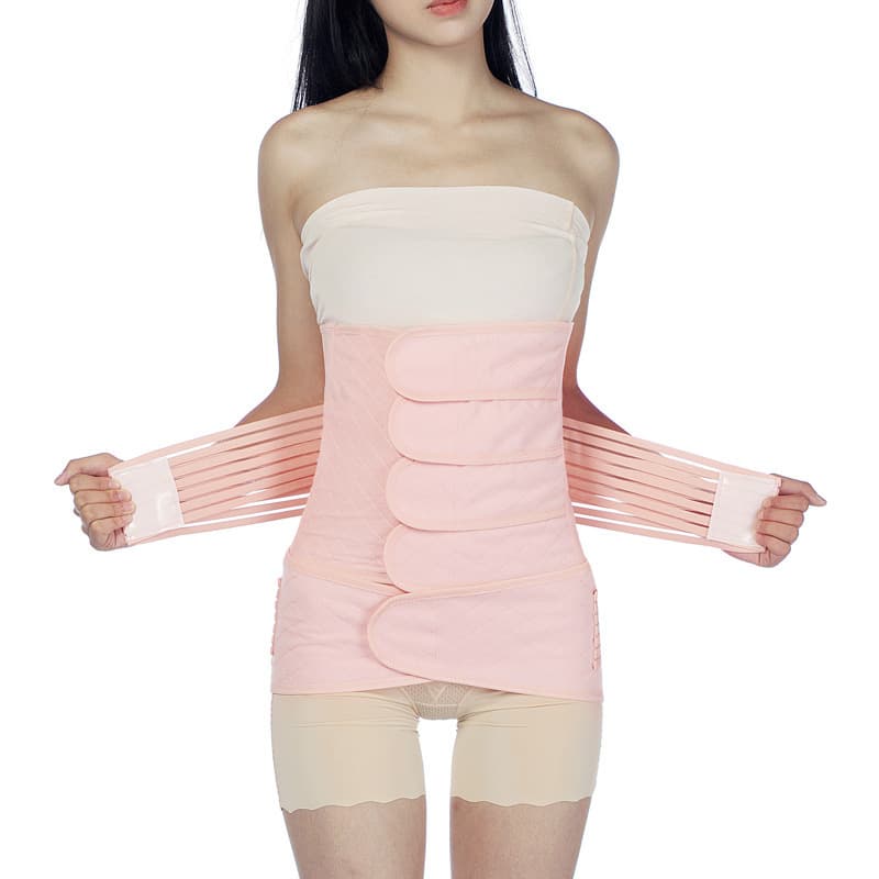 Postpartum Tummy Wrap Belt for C-Section and Natural Birth, Pelvic Support Band, Elastic 4-Panel Breathable Shapewear