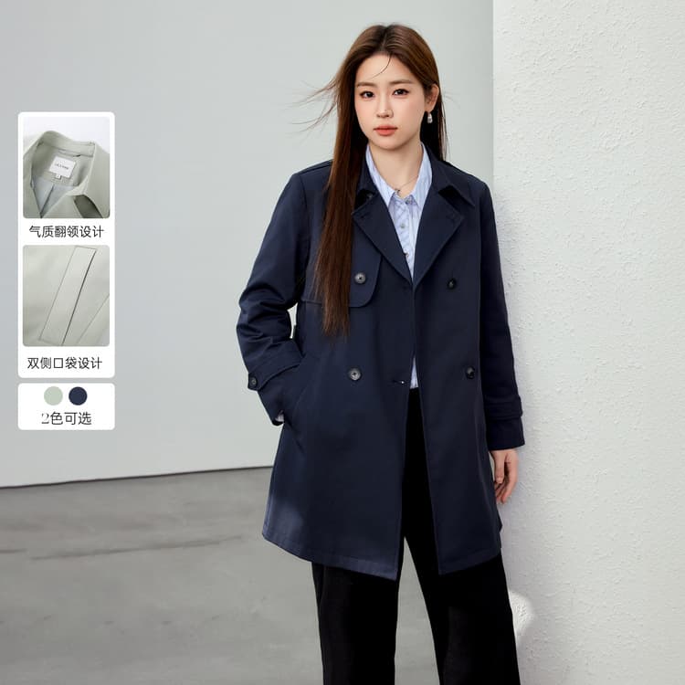 【Designer Elastic Waist Lazy Chic Trench Coat】Xianlixiu Plus Size Women's Clothing for Curvy Girls 2025 Spring New Arrival