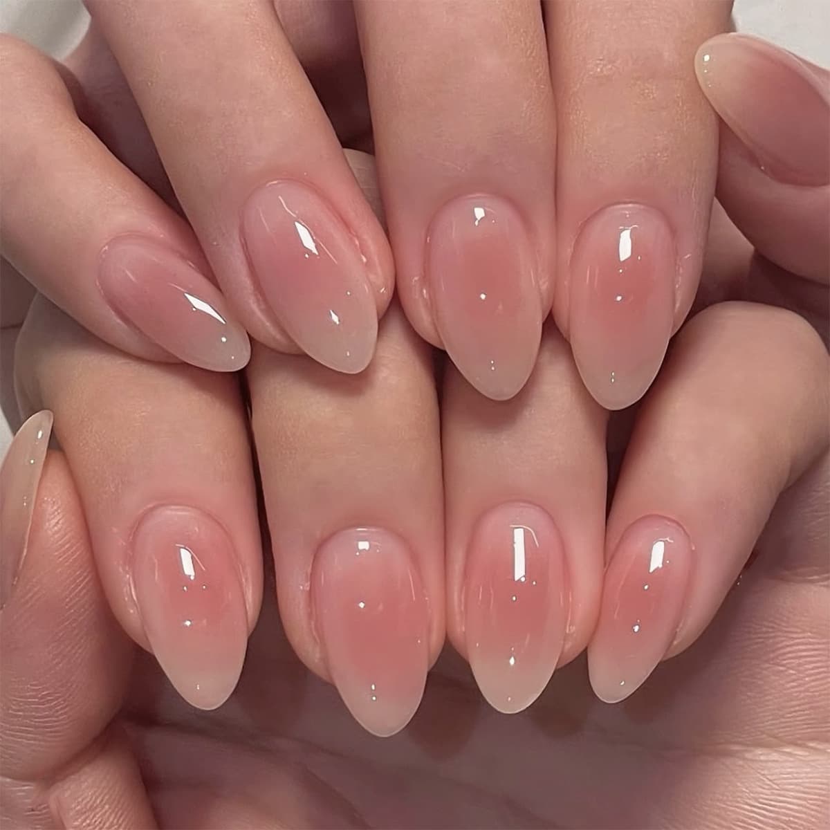 Pure and Subtle Blush Nail Art Almond Shape Press On Nails Cross-Border Nail Tips