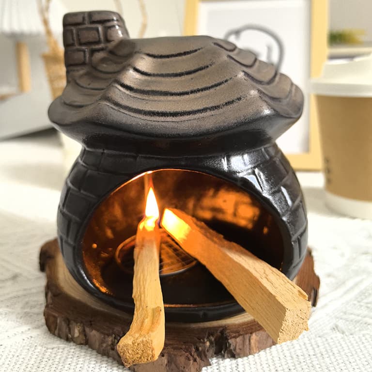 Mini Fireplace Incense Burner Sage Smudge Burner Palo Santo Purification Burner Mini Stove Niche High-End Atmosphere Ornament