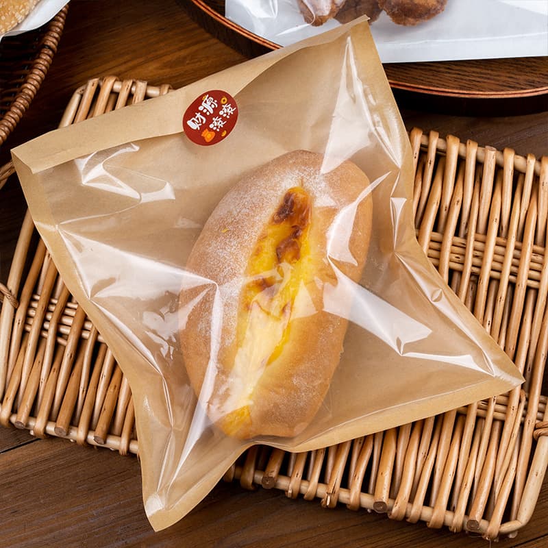 Internet celebrity bread baked goods oil-proof packaging bag toast bagel bag sandwich donut cookie kraft paper bag