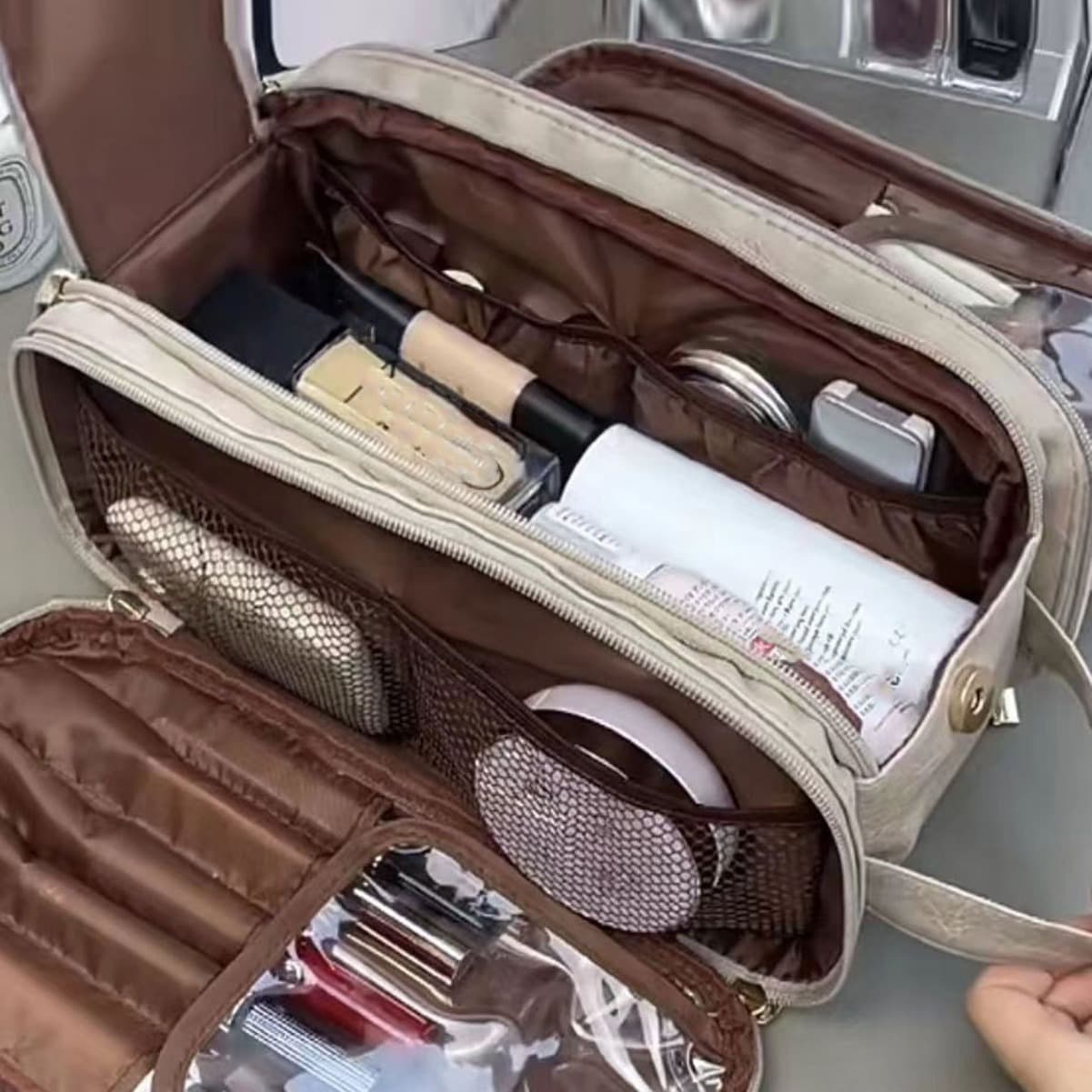 2026 New Multifunctional Makeup Bag, Ins-Style Large Capacity, Popular Travel Portable Waterproof Storage Toiletry Bag