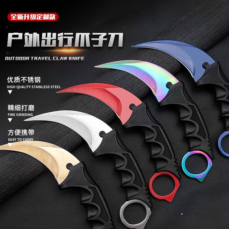 Factory wholesale solid color claw knife, CSGO gaming scimitar, high hardness claw knife, hand exercise sharpening tool knife