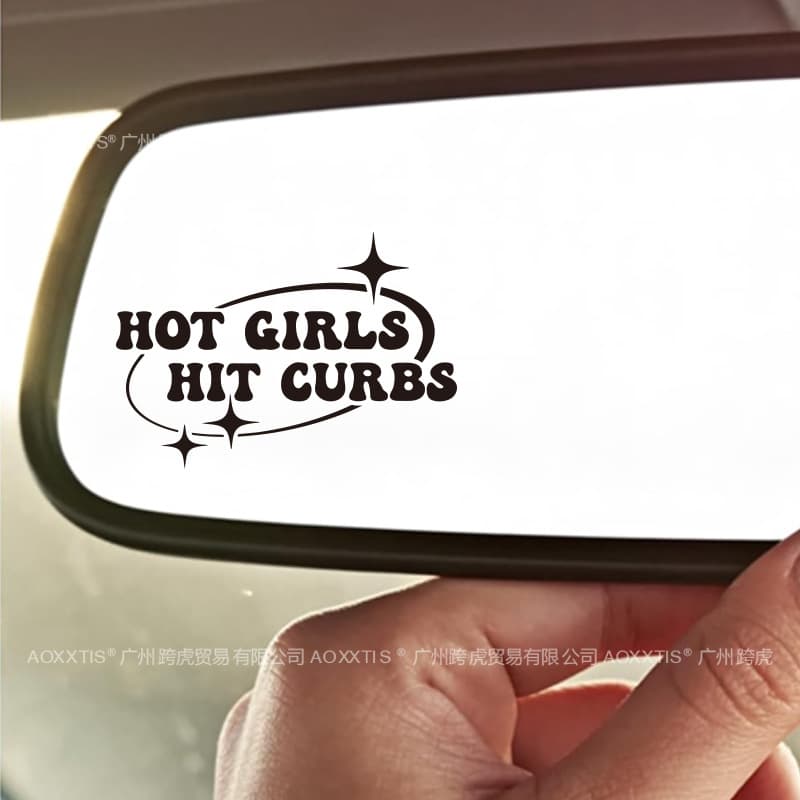 2pcs Hot Selling Cross-border HOT GIRLSHIT CURBS Decorative Sticker Car Rearview Mirror Laptop Car Decal