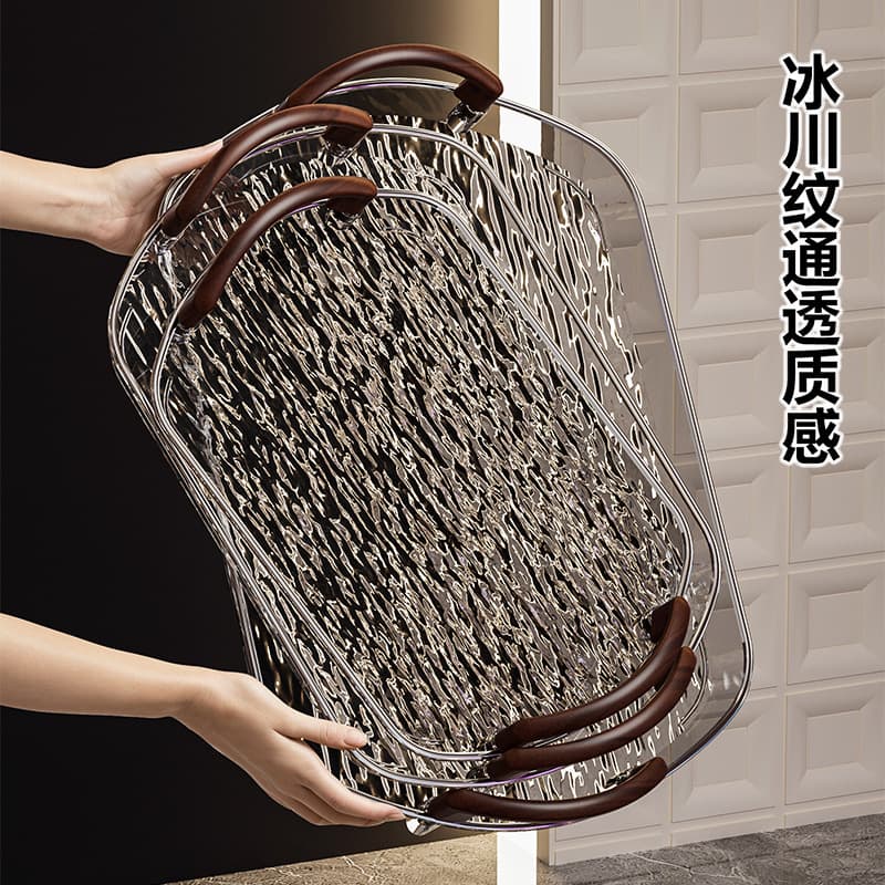Tea tray for home living room dining table, rectangular tray for water cups and tea cups, storage tray for fruit, snacks, and desserts