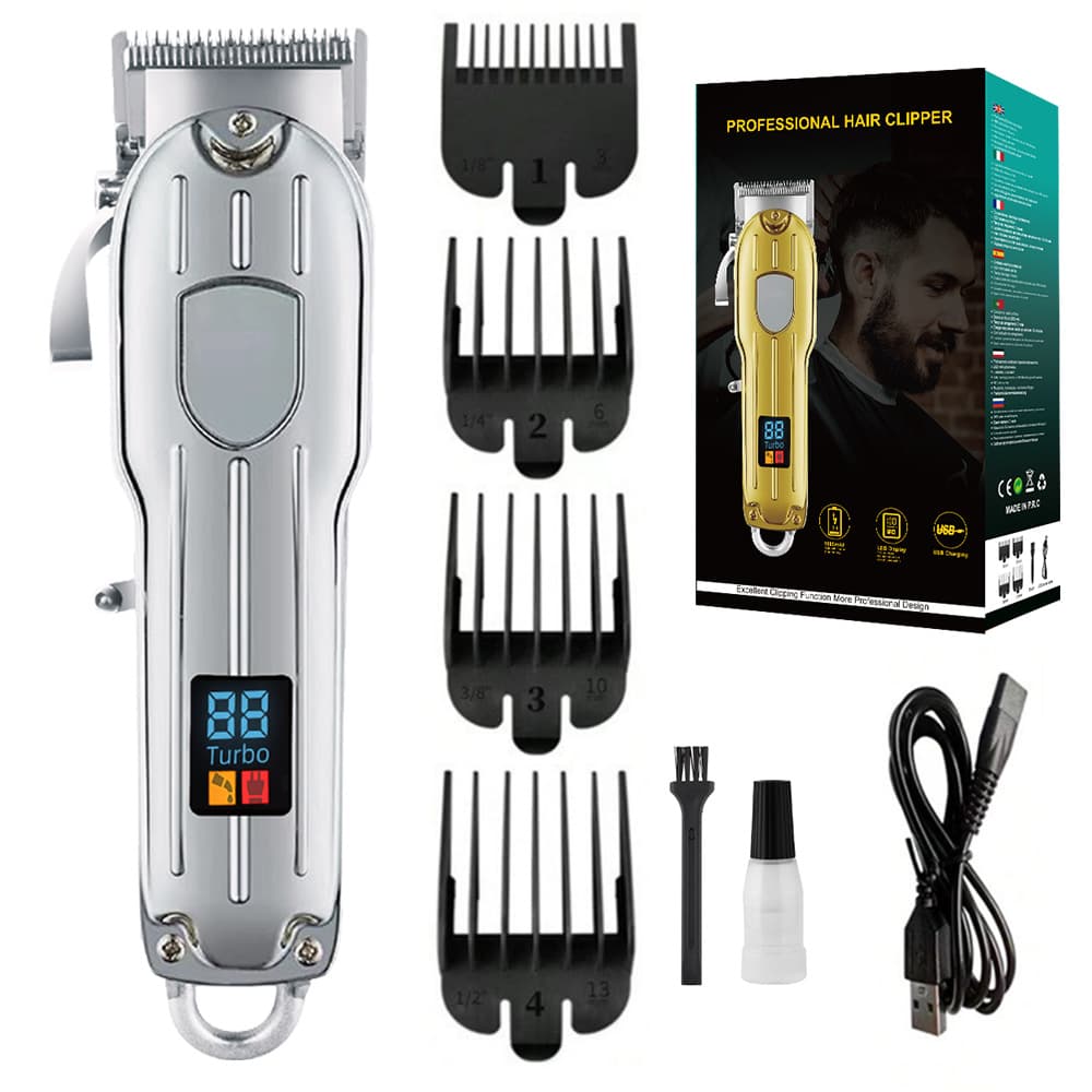 VBT Hair Clipper Professional Electric Hair Trimmer with High-Definition Digital Display, Stainless Steel Blade, for Barbers and Salons