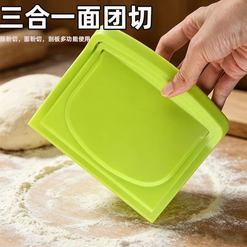 Foldable 3-in-1 ABS Dough Cutting and Scraping Board, Baking Household Dough Cutter, Multifunctional Tool, Food-Grade, Thickened