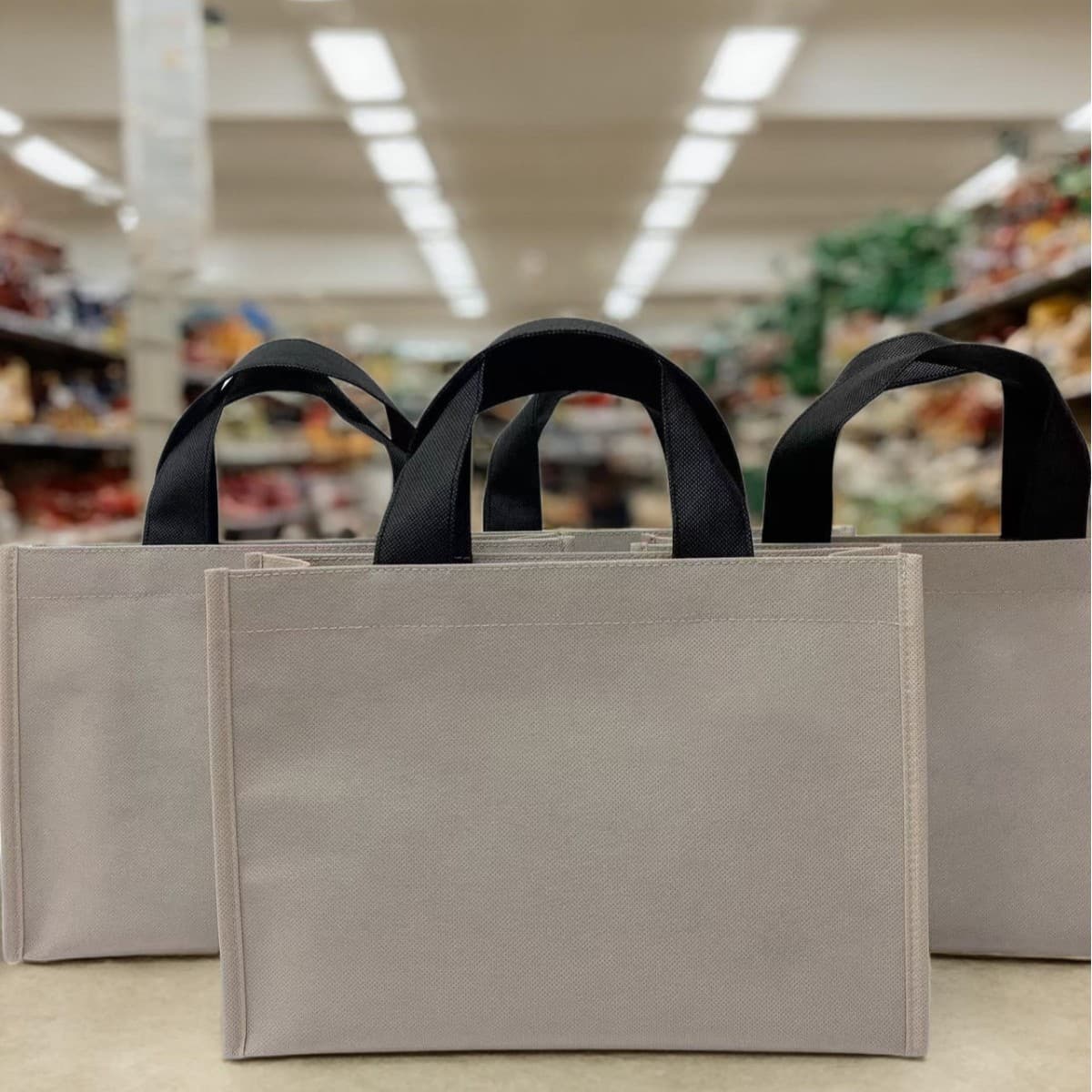 Large Plain Color Non-Woven Shopping Totes, Custom Logo Design Eco Bags, Supermarket Promotion