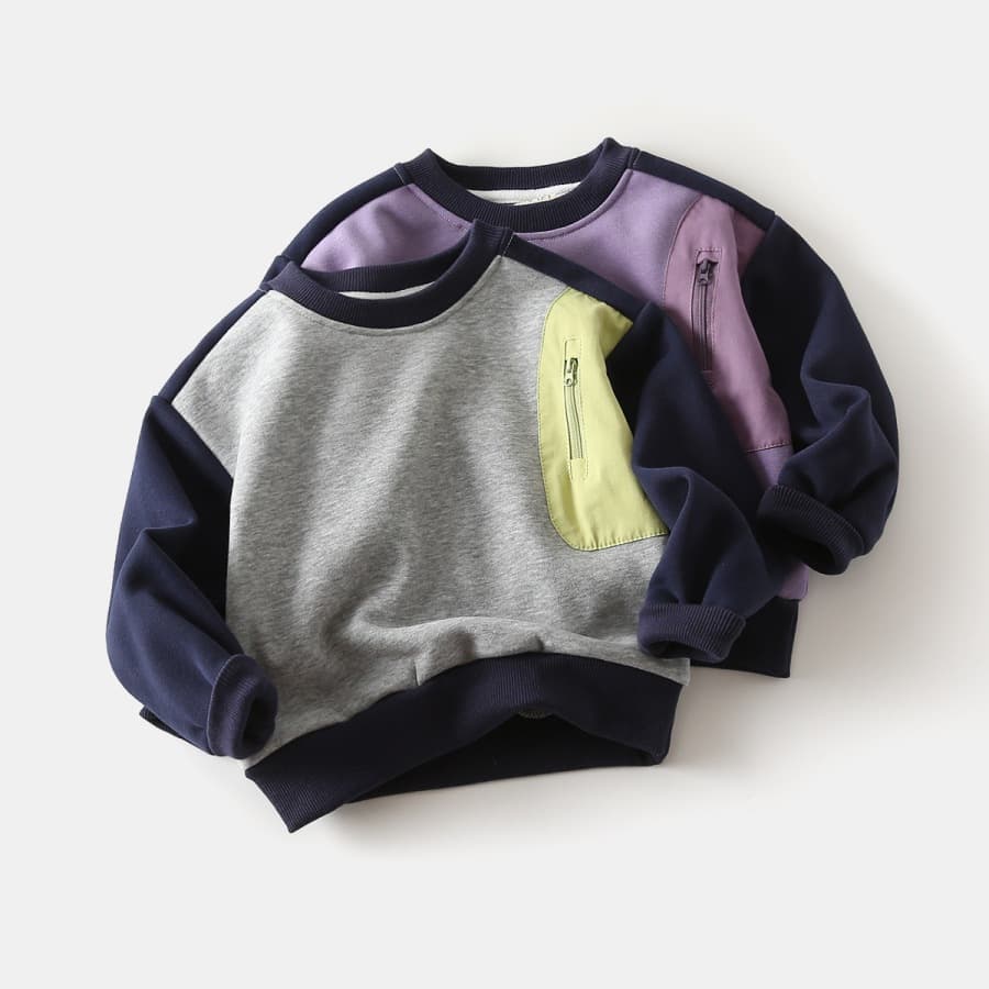 Boys' fleece sweatshirt Korean style children's clothing 2025 autumn and winter new style children's patch sleeve sweatshirt fashionable thickened warm top