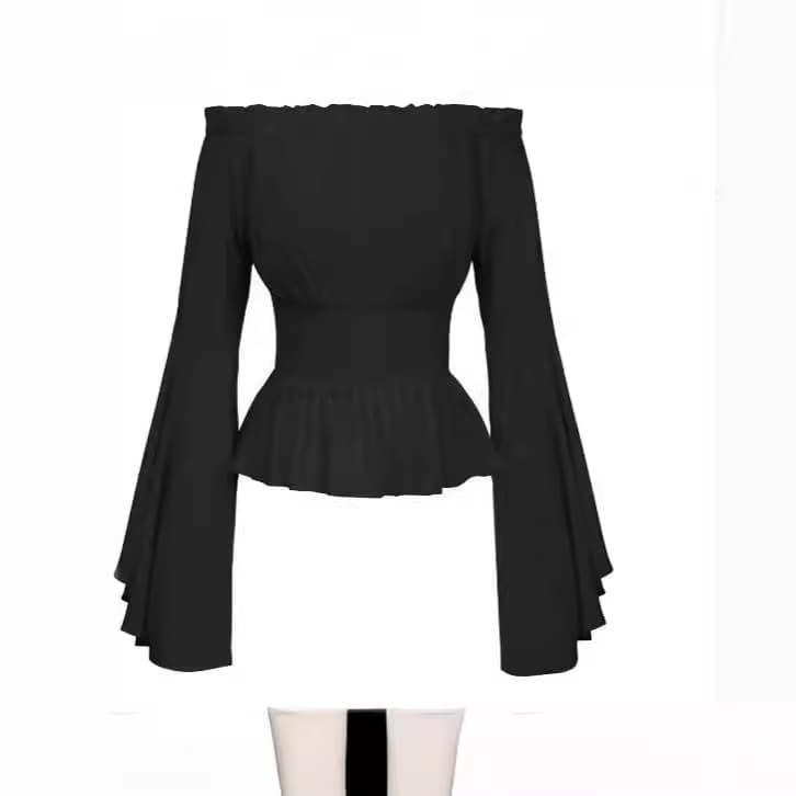 2024wish New European and American Long-Sleeve Women's Renaissance Medieval Top Costume