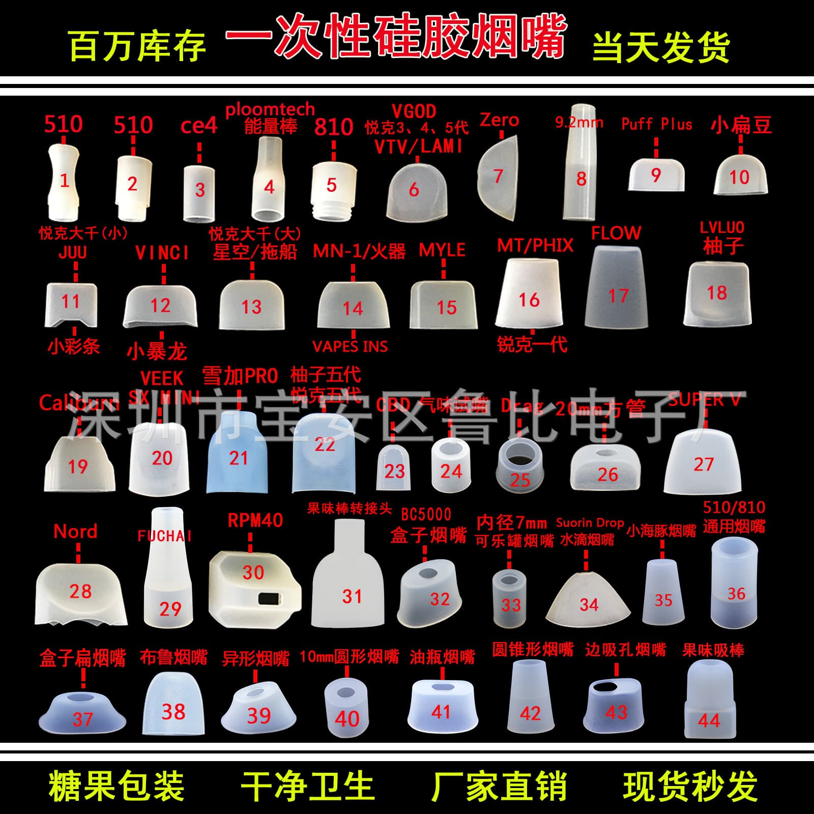 Compatible with Mirui Ruyi flavored mouthpiece covers, Starry Sky building blocks RuiKe Daqian tugboat disposable silicone trial smoking mouthpieces