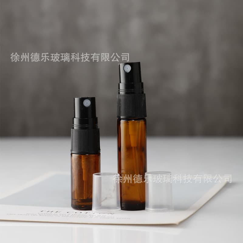 10ml Brown Glass Perfume Bottle Sample Perfume Refill Bottle Portable Travel Glass Spray Bottle Screw Cap Perfume Bottle