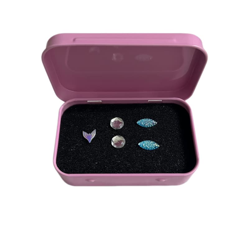 Pink Travel Portable Earring Storage Tin Box, Color Palette, Nail Polish, Makeup Tin Box with Sponge Pad