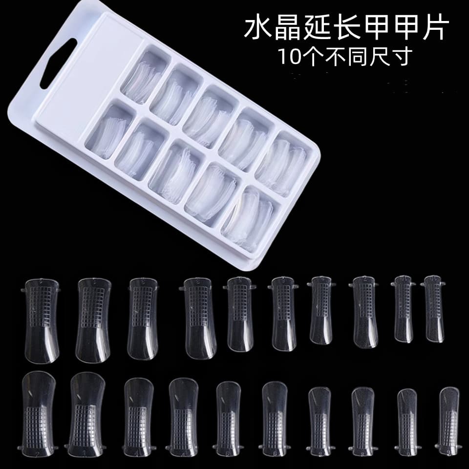 Nail Extension Gel Crystal Nail Tips 100pcs Boxed Reusable No Paper Tray Extended Life Span Quick Extension Fingernail Models
