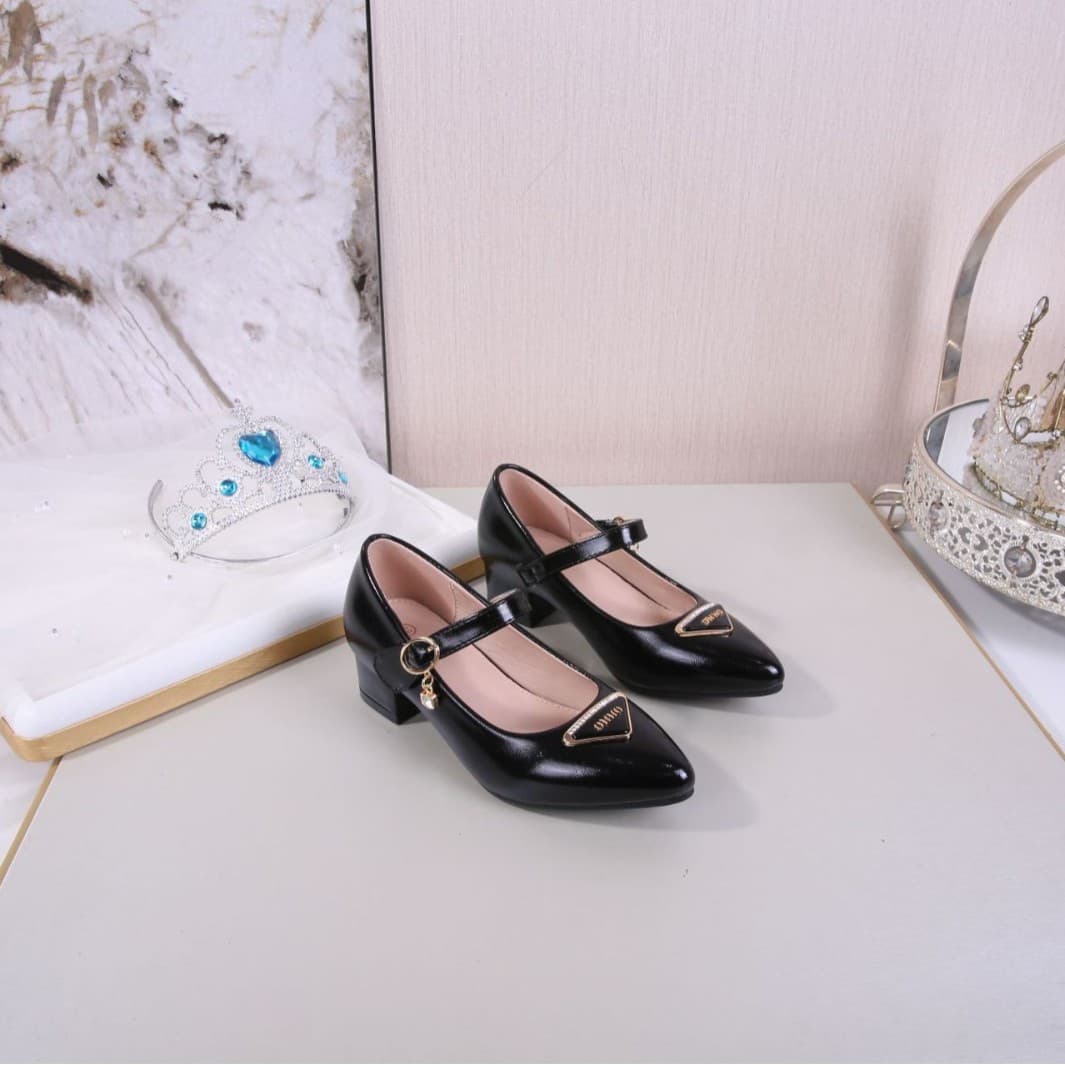 In Stock + 2024 Spring Girls' Princess Shoes with Buckle, Shallow Single Shoes, Student Leather Shoes, Factory Wholesale