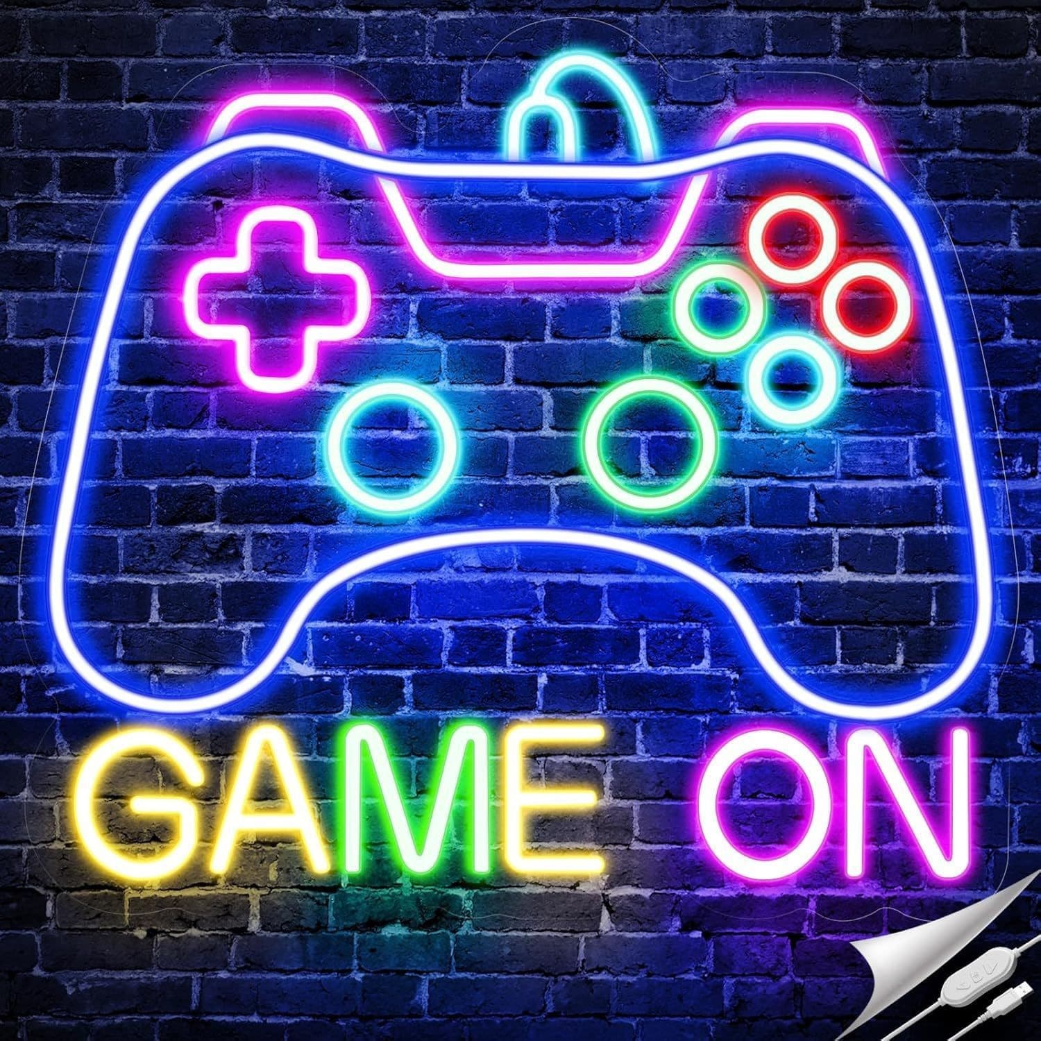 Cross-border Amazon game console LED neon light USB powered dimmable creative game atmosphere light manufacturer