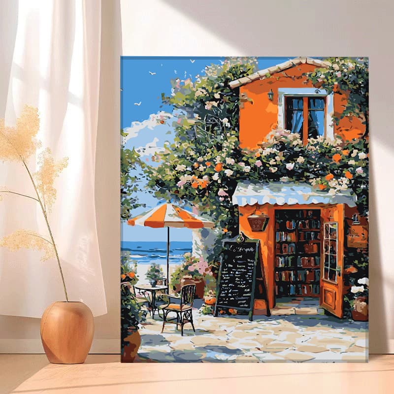 Factory Direct DIY Digital Oil Painting Hand-Painted Fill Color Seaside Scenery Hayao Miyazaki's Summer Living Room Decorative Oil Painting