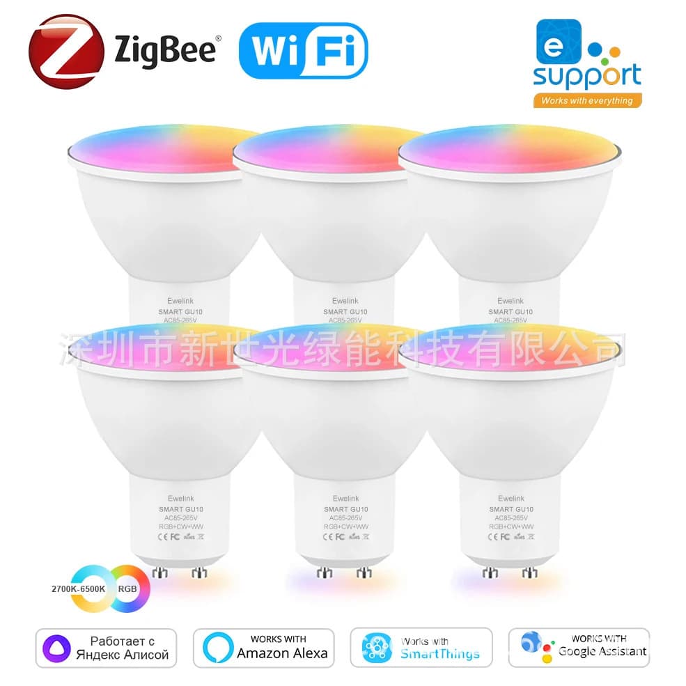 In Stock eWeLink Zigbee Light Bulb Alexa Google Home Voice Control App WiFi Smart Light GU10