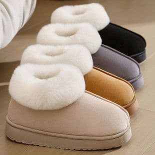 Cotton Slippers Winter Warm Home Fashion Indoor Comfortable Couple Fleece Frosted Cotton Slippers