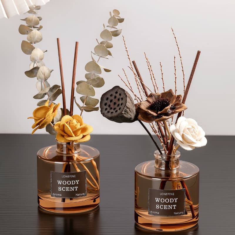 Brown Autumn Dried Flower Aromatherapy Diffuser, Reed Diffuser, Home Fragrance, Export, Cross-border