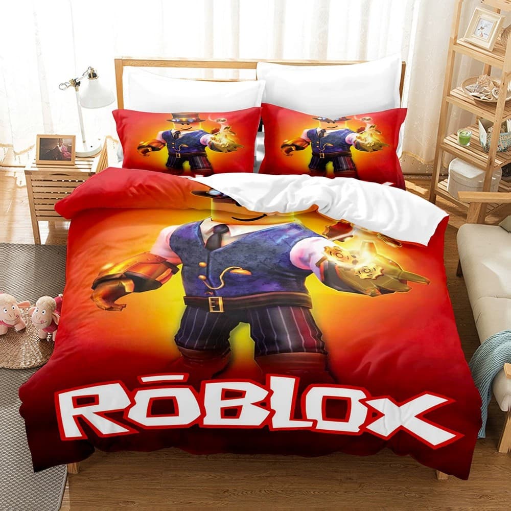 Amazon cross-border ROBLOX Minecraft bedding foreign trade 3D digital printing three-piece set ready-made