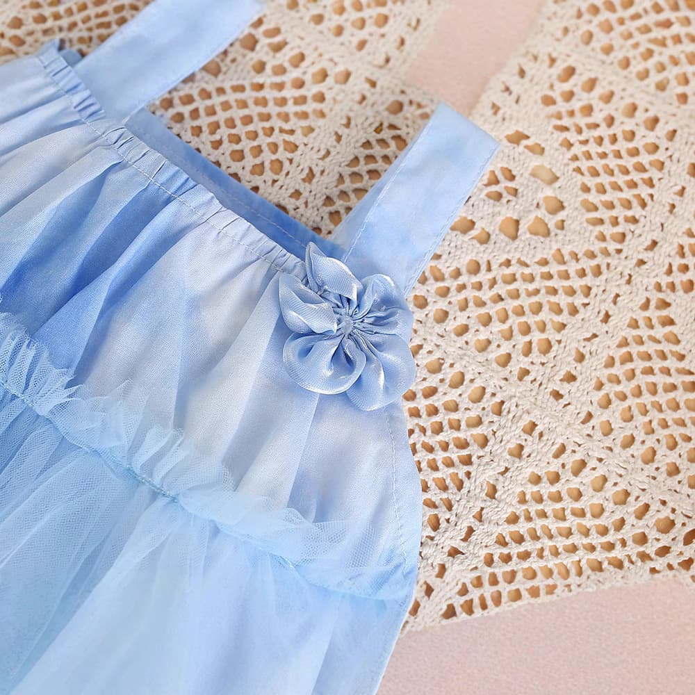 2025 Korean Style Baby Girl Summer Princess Strap Romper Crawling Outfit Mesh Skirt for Newborns