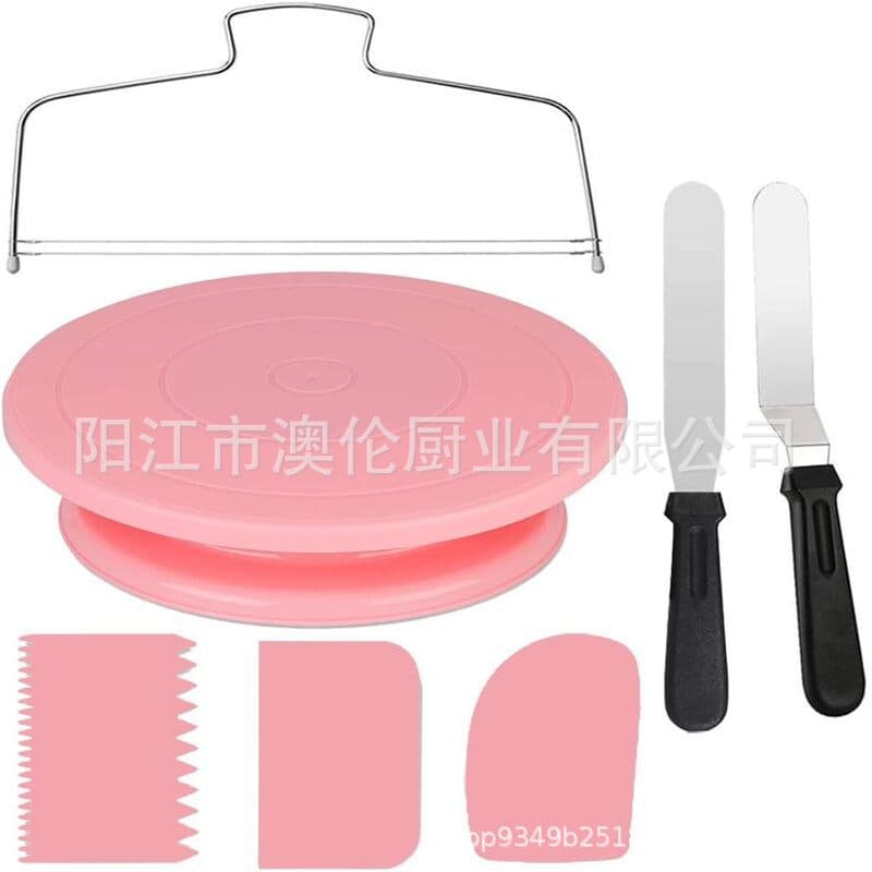 Amazon 7-Piece Cake Turntable Set Cake Decorating Rotating Stand Cream Scraper Spatula Cake Leveler